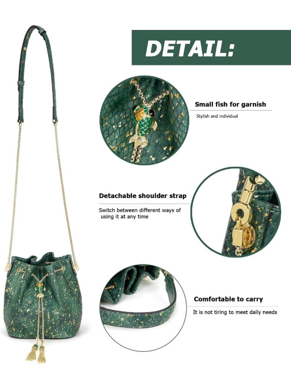 Women Dark Green Sparkly Rhinestone Clutch Purse Diamond Chain Evening Bag - Picture 6 of 6